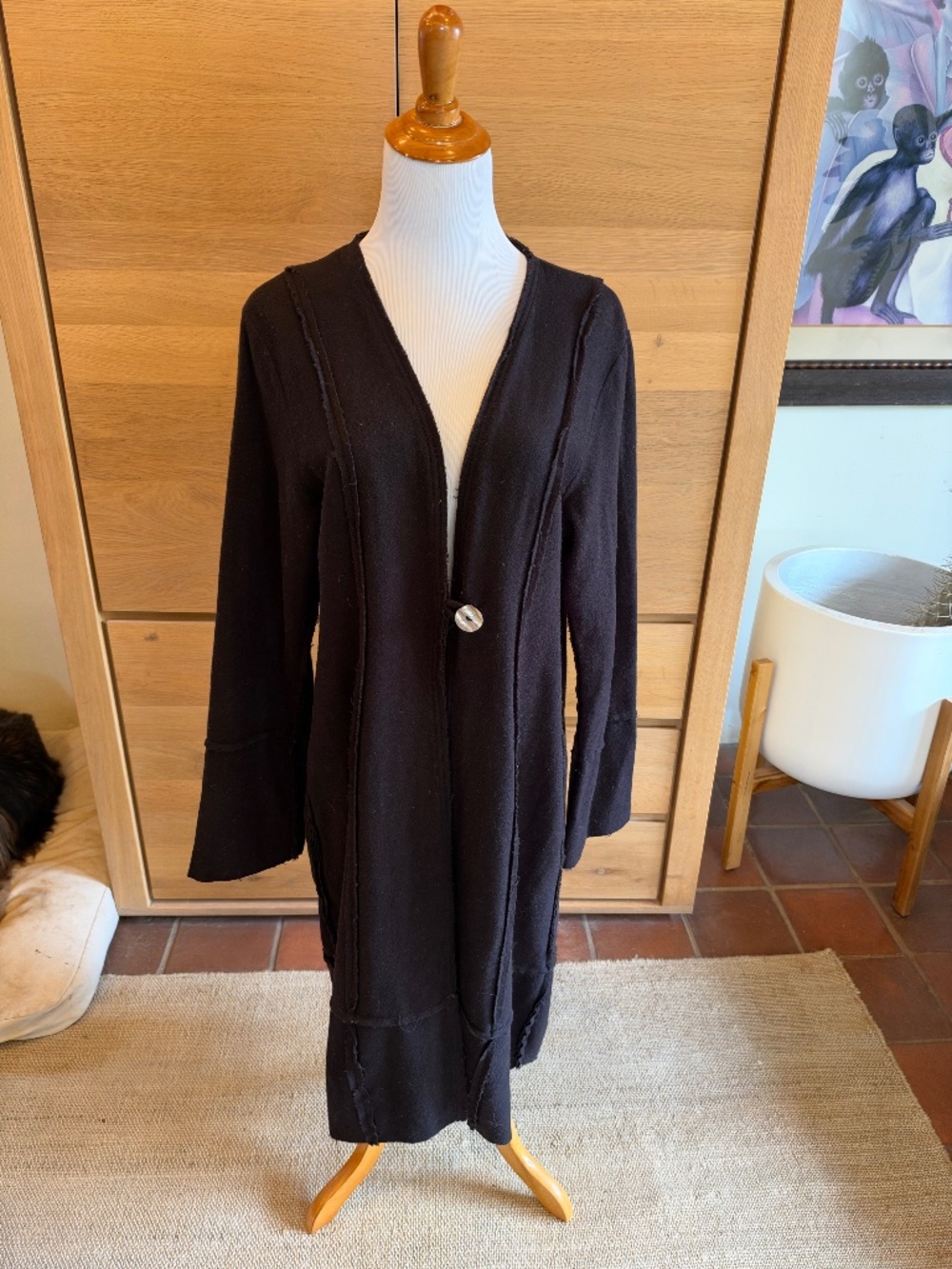 HOMEFROCKS Black Wool Duster